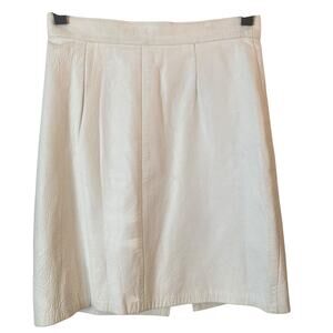 Vintage 80s Judy's Leather Skirt Womens 7/8 White